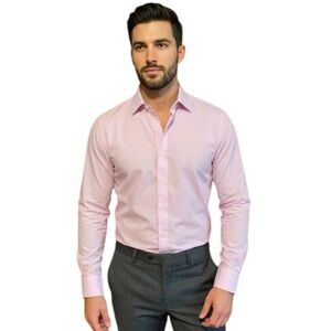 UNTUCKit Douro Shirt Men’s Large Pink White Stripe Button Down Contrast Cuffs
W